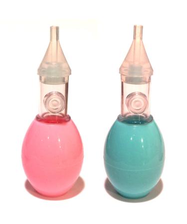 BoogiePully Baby Nasal Aspirator. Cleanable & Reusable. Anti-Back Flow Valve System Never Blows Mucus Back Into Your Baby's Nose with Continuous Squeezing. (Blue)