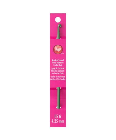 Boye 332621800GM Aluminum Crochet Hook, Size G, 4.25 mm, 6'', Pink - Buy Online on GoSupps.com