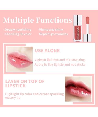 NewBang 2pcs Hydrating Lip Glow Oil Set | Tinted Plumping Lip Care Gloss Balm | Nourishing & Moisturizing | Non-sticky Glitter Shine | Pink&Rosewood | 0.49 Fl Oz (Pack of 2) - Buy Online on GoSupps.com
