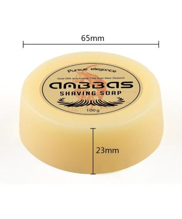 Anbbas 100g Shaving Soap Refill - Goat Milk from New Zealand - Barber Traditional Wet Shaving - 3.5OZ - Buy Online on GoSupps.com