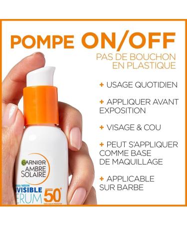 Garnier Ambre Solaire Super UV - Invisible Facial Sun Serum - Very High Protection SPF50+ - For All Skin Types - 30 ml - Buy Online on GoSupps.com