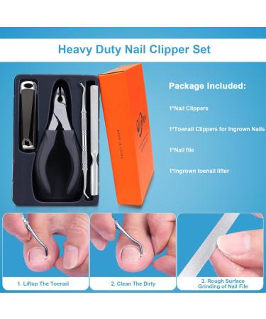 Orelex Nail Scissors - Professional Stainless Steel Nail Cutters for Thick Nails with Ergonomic Grip & Nail File | International Shipping Available - Buy Online on GoSupps.com