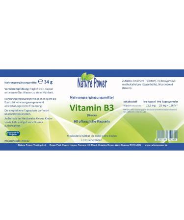 Buy NATURE POWER Niacin Vitamin B3 - Vegan & GMO-Free | 60 Vegetable Capsules for Enhanced Wellness - Buy Online on GoSupps.com