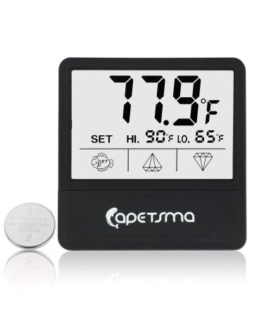 Aquarium Thermometer, Digital Touch Screen Fish Tank Thermometer With Large LCD Display, Stick-on Tank Temperature Sensor Ensures Accurate Reading for Aquarium Terrarium Amphibians and Reptiles black