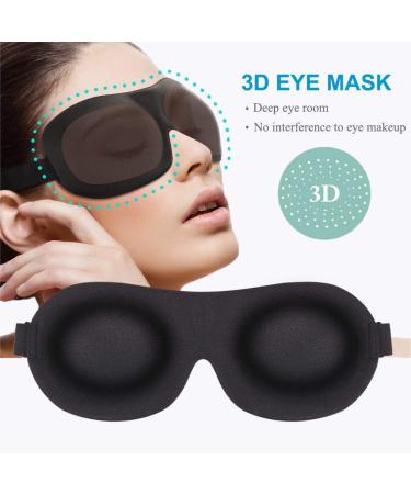 2 Pack Eye Mask for Sleeping - Lightweight & Comfortable 3D Contoured Eyeshade for Men and Women - Perfect for Travel, Shift Work, and Naps - Black & Blue - Buy Online on GoSupps.com