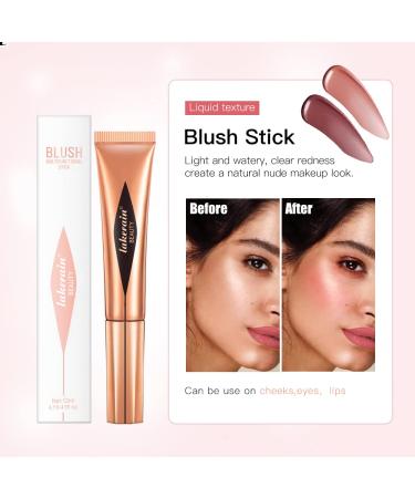 Natural Matte Liquid Blush Beauty Wand with Cushion Applicator - Lightweight & Blendable Cream Stick for Contouring - Cruelty-Free & Vegan (01 Blush Stick) - Buy Online on GoSupps.com