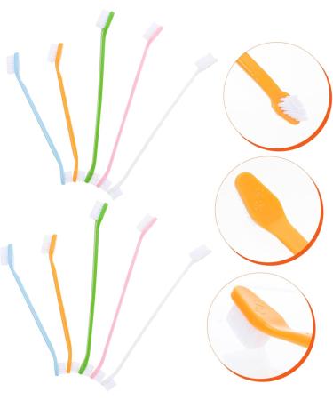 Beavorty 10pcs Pets for Oral Supplies Dual-head Dog Cat Brush Small Clean Handheld Pet Tooth Teeth Nylon - Buy Online on GoSupps.com