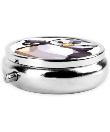Cartoon Penguin Portable Metal Pill Box - Mini 3-Compartment Travel Case for Small Pills - Hinged Design Black - Must-Have Accessory - Buy Online on GoSupps.com