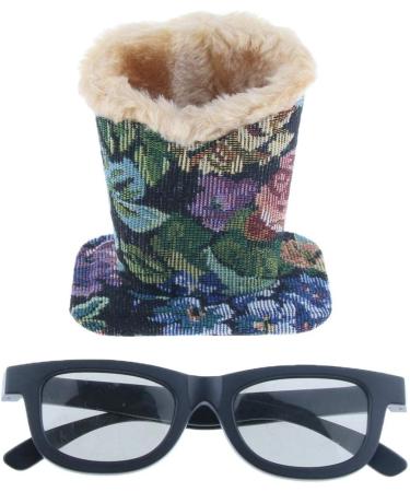 harayaa Cotton Upright Lined Eyeglasses Holder Stand Pen Holder Deep Flower as described - Buy Online on GoSupps.com