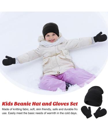 XYIYI Newborn Baby Winter Beanie Hat Mitten Set - Warm Knitted Hat Glove Set for Boys Girls 3-18 Months - Black2 - Buy Online on GoSupps.com