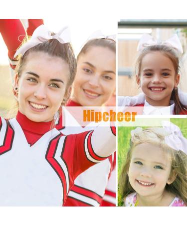 Handmade 8 Large White Cheer Bows - Set of 20 | Grosgrain Ribbon Hair Accessories for Teen Girls and Cheerleaders - Buy Online on GoSupps.com