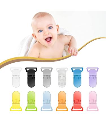 60-Count Plastic Pacifier Clips for DIY Baby Teething Toys - 12 Colors - Buy Online on GoSupps.com
