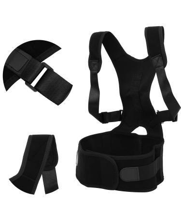 Posture Corrector - Neoprene Adult Magnetic Back Shoulder Belt for Kyphosis & Lumbar Support | Strength Training Aid - Buy Online on GoSupps.com