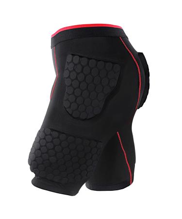 Hozzen Protective Padded Shorts - Hip Protector EVA Padded, High Elastic Fabric for Riding, Skateboarding, Skiing, Ice Hockey Large