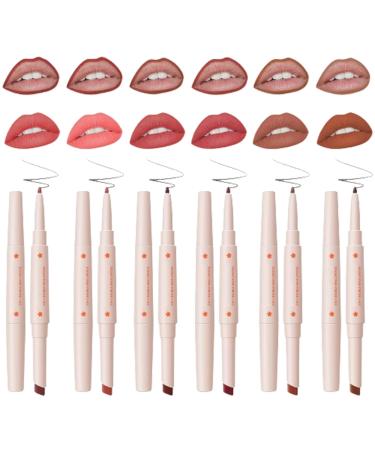 2 in 1 Double Head Lipstick and Lip Liner Set for Women, Waterproof Lip Pencil and Lipstick Set, Long Lasting Matte Velvet Lipstick, Lipstick Set