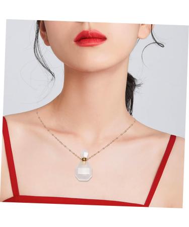 Zerodeko 2pcs Amethyst Aromatherapy Necklace - Natural Perfume Bottle Pendant for Essential Oils - White Diffuser Jewelry - Buy Online on GoSupps.com