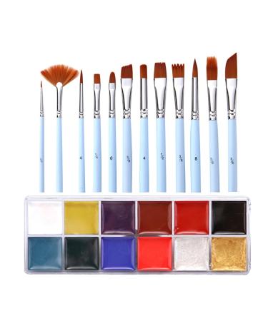 Lurrose 1 set of brushes for children party facial oil pigment Face color body art-nasty-outmar make-up facial facing sets on aqueous basis cosmetic oil Artificial fiber wool