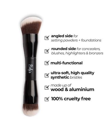 Ruby's Organics Dual Ended Makeup Brush - Multipurpose Foundation Concealer Blush & Powder Tool | Flawless Finish & Cruelty-Free - Buy Online on GoSupps.com