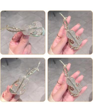 Beaupretty Rhinestones Hair Clip Chinese Pipa Shaped Hairpin Barrette Hair Clamp Bling Hair Headdress Sweater Shawl Clips for Women Girls Hanfu Hair Accessories - Buy Online on GoSupps.com