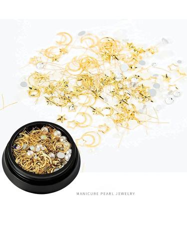JERCLITY 3D Nail Art Decoration Kit - Mixed Metal Nail Rivets, White Flower Studs, Gem Pearls, Tweezers - 6 Boxes - KIT01 - Buy Online on GoSupps.com