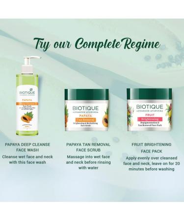 Biotique Papaya Deep Cleanse Face Wash | Gentle Exfoliation | Visibly Glowing Skin | 100% Botanical Extracts| Suitable for All Skin Types | 200ml - Buy Online on GoSupps.com