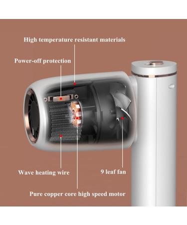 Portable Cordless Hair Dryer Wireless Travel Blow Dryer Blowing Hot & Cold Rechargeable Handheld Hair Dryer for Art Painting/Home - Buy Online on GoSupps.com