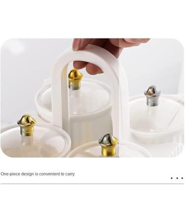 Condiment Dispenser Seasoning Box Rotating Seasoning Box for Kitchen Home Creative Condiment Jars Portable Quarter Compartment Container Simple Spice Jars ( - Buy Online on GoSupps.com