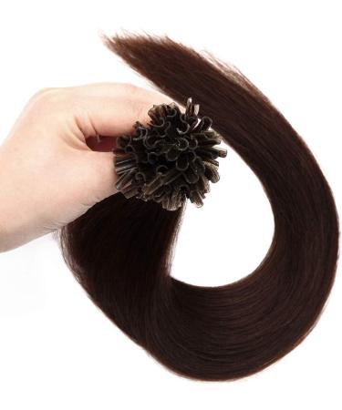 24" Pre Bonded Human Hair Extensions 100 Strands #4 Medium Brown (50g) - Buy Online on GoSupps.com