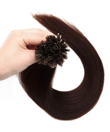Buy Real Hair Extensions - Keratin U-Tip Bondings 100 Strands Medium Brown #4 18 (45cm) - Premium Quality Human Hair - Buy Online on GoSupps.com