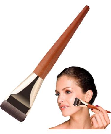 Foundation Blending Brush - Face Makeup Tools Foundation Brush Flat Top | Wooden Handle Liquid Foundation Brush Professional Makeup Brush for Liquid Cream Powder Blend Buffing 6.5x3.4cm - Buy Online on GoSupps.com