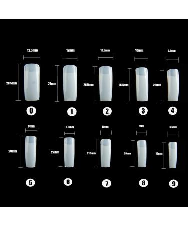 500PCS Half Cover Acrylic False Nail Tips with Case - Natural | 10 Sizes Fake Nails for Nail Art Salons - Buy Online on GoSupps.com