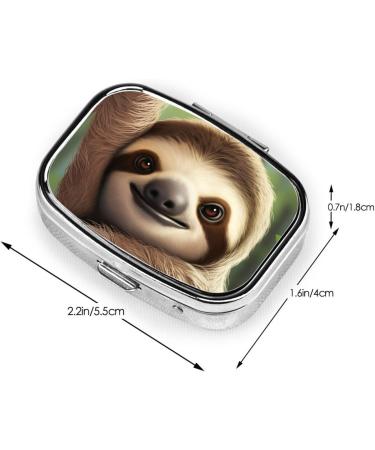 Cute Sloth Pill Case 2 Compartment Travel Pill Organizer | Small Pill Box for Purse & Gifts - Buy Online on GoSupps.com