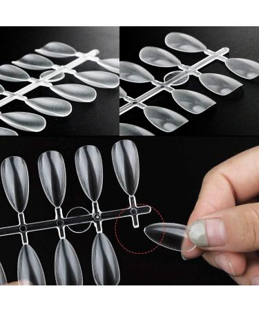 120pcs Oval Shape Full Cover Stiletto Fake Nails - Transparent | False Nail Tips for Practice Hand Display & Gel Design - Buy Online on GoSupps.com