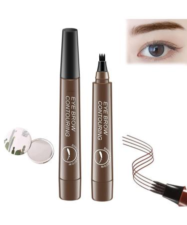 Nexavale Eyebrow Natural Precise 4 Point Eyebrow Pencil Lumierez Micro Fork Tip Precise Brow Pen Waterproof Microblading Pencil For Eyebrows (Dark brown)