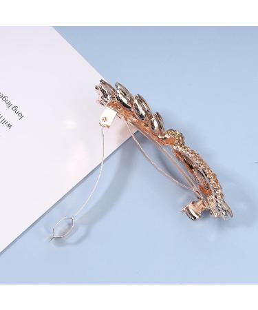 Yheakne Gold Rhinestone Wedding Hair Clip Barrette - Bridal Hair Accessories for Women and Girls - Buy Online on GoSupps.com