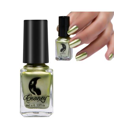 Metal Nail Polish Mirror Nail Varnish Quick Drying Metallic Effect Nail Art Polish Silver Plating Metallic Nail Polish No UV Needed Magic Mirror Gel Nail Polish For Chrome Nail (11-Grass)