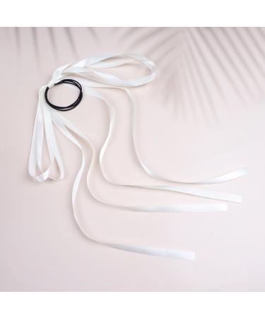 Inilbran Vintage Silk Satin Bow Hair Rope Scrunchies Satin Silk Bow Hair Ties Long Satin Ribbon Elastic Hair Tie Ropes French Bowknot Bands Rope Ponytail Holder Hair Accessories for Women and Girls White - Buy Online on GoSupps.com