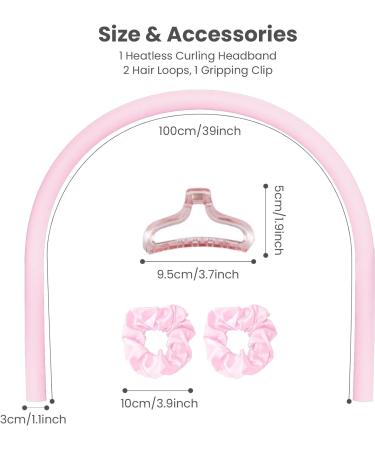 Heatless Curlers Headband Comfortable Silk Heatless Hair Curler for Sleeping Satin Heatless Curling Set for Long Short Medium Hair No Heat Curls Rod with Hairpin and Scrunchies DIY Hairstyles(Pink) - Buy Online on GoSupps.com