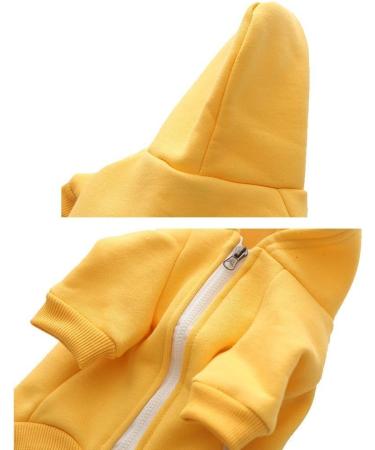 Meioro 5XL Yellow Zipper Hooded Pet Clothing for Dogs & Cats - Cute & Warm French Bulldog Pug & Siberian Husky Apparel - Buy Online on GoSupps.com