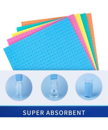 uaelua Reusable Dish Cloths Cellulose Sponge Cloth for Kitchen Absorbent Cleaning Cloth 10 Pack Multi Colors - Buy Online on GoSupps.com