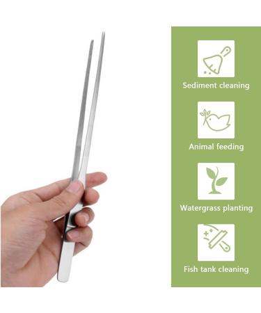 1PC Aquarium Tank Tweezers Reptile Feeding Tool tainless Steel Aquarium Straight Tweezers Tongs for Cleaning Dead and Excess Plants Positioning Ornaments and Feeding - Buy Online on GoSupps.com