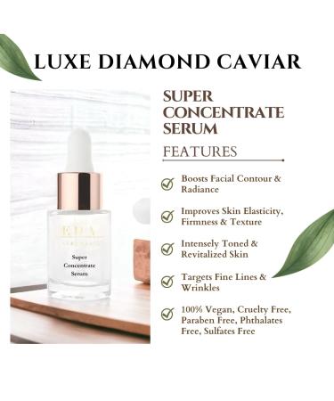 Luxe Diamond Caviar Super Concentrate Serum - Anti-Aging Repairing & Firming Daily Anti-Wrinkle Collagen & Hyaluronic Acid Face Serum - Vegan Paraben-Free - Buy Online on GoSupps.com