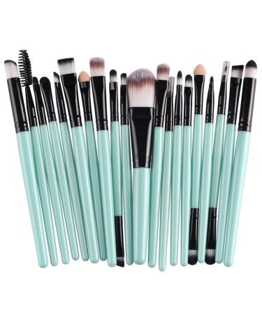 Premium Makeup Brush Set 20 Green Makeup Brush Sets with Soft Synthetic Hair and Lightweight Handles for Makeup On Eyeshadow Brows Eyeliner and More
