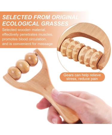2-Pack Wooden Massage Roller - Foot & Body Fascia Rod with Handle for Back Legs Neck & Shoulders - Buy Online on GoSupps.com