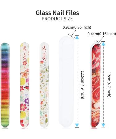 4 Pack Crystal Glass Nail Files with Case - Senignol Flowers Nano Glass Nail Shine Buffers - Professional Manicure & Nail Care Tool for Salon and Home Use - Buy Online on GoSupps.com