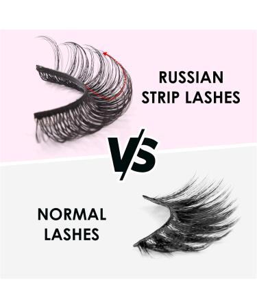 Aizuiwiy Russian Strip Lashes Natural Look Wispy False Eyelashes Russian Eyelashes Fake Eyelashes Russian Lashes Fluffy Wispy Lashes Hybrid Curl Strip Lashes Crossed Reusable 10 Pairs No Glue LY-SJ27-10S - Buy Online on GoSupps.com