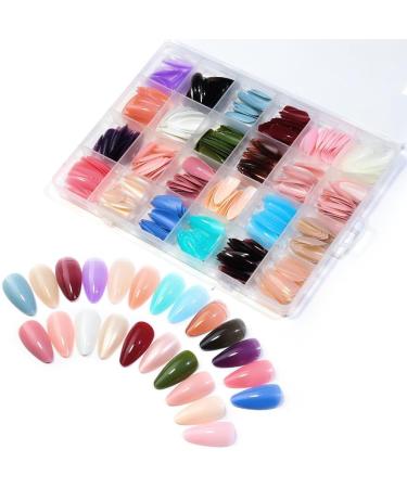 PLCPDM Press On Long 24 Cover Long Fake False Tip Solid Color Glossy False Suit 2 - Buy Online on GoSupps.com