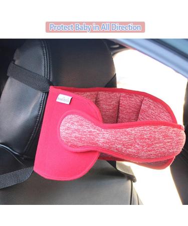 KAKIBLIN Adjustable Toddler Car Seat Head Support Band - Red | Safety Carseat Straps Cover for Neck Relief - Buy Online on GoSupps.com