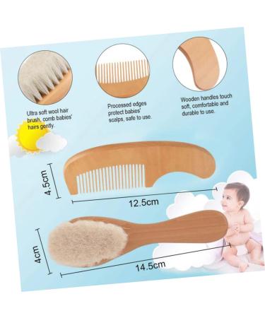 GLSTOY 2pcs Newborn Baby Gift Set - Infant Hair Brush and Wooden Comb | Baby Bristle Brush for Bathing | Toddler Shower Brush and Comb Set - Buy Online on GoSupps.com