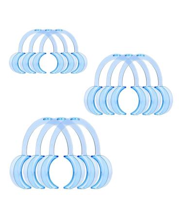 Dental cheek holder 12 pieces of C-shape of autoclavable mouth openers for tooth whitening 3 sizes transparent lip cheek holder for the dentist party mouth protection speaking out challenge game Blue